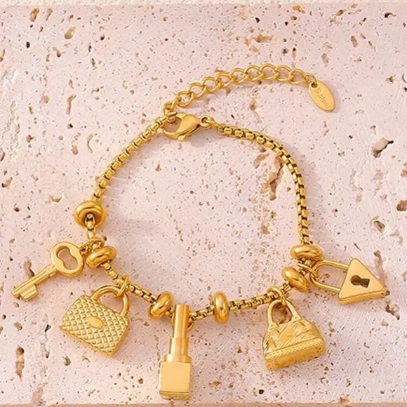 Charm Bracelet Gold Charm Bracelet - Picture 5 of 5